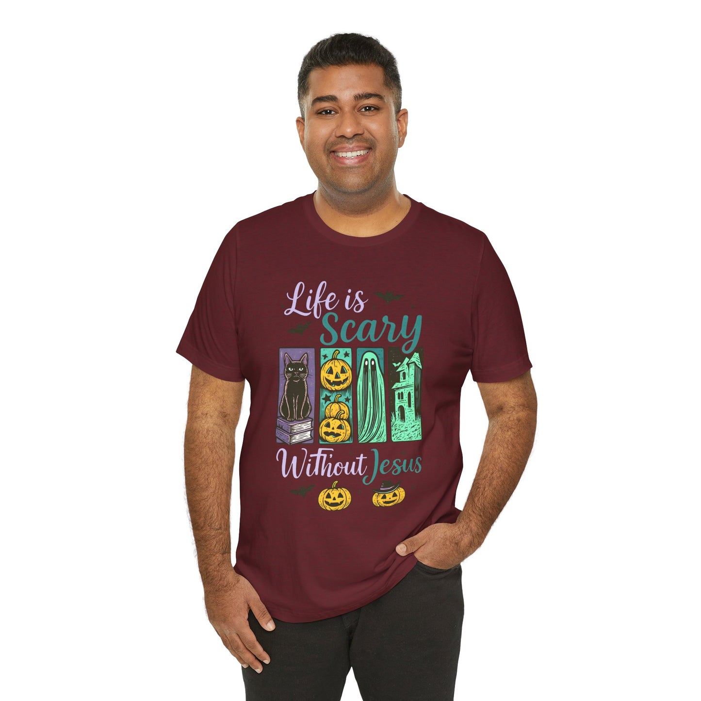Life Is Scary Without Jesus Shirt – Christian Retro Halloween Faith Tee