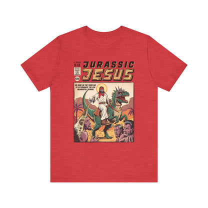 Jurassic Jesus Shirt – Dino-Riding Savior Comic Book Christian Tee