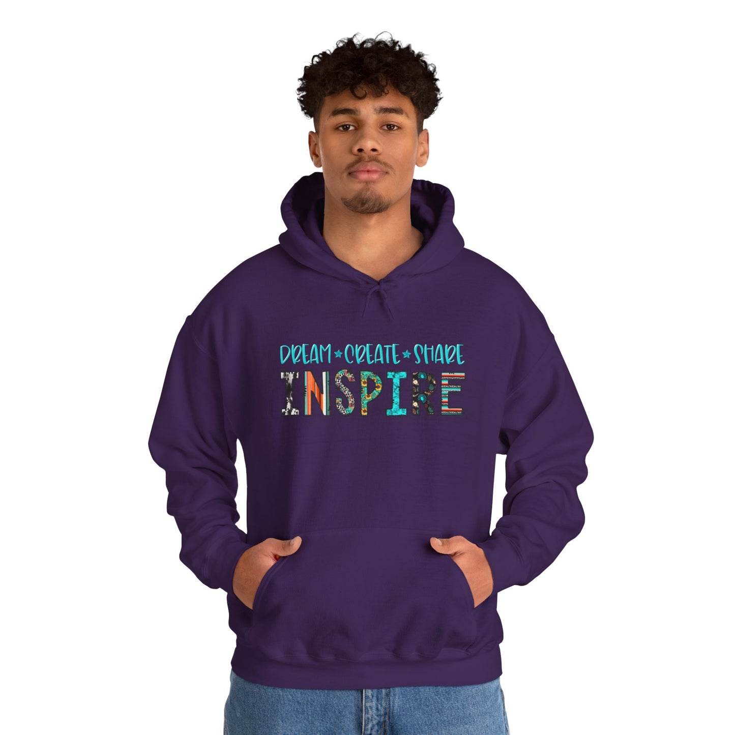 Dream Create Share Inspire Hoodie – Motivational Teacher Western Pullover