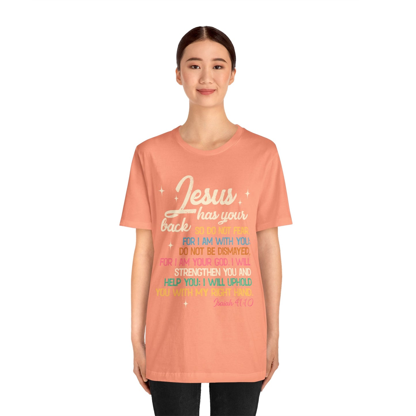 Jesus Has Your Back Shirt – Christian Bible Verse Encouraging Faith Scripture Tee
