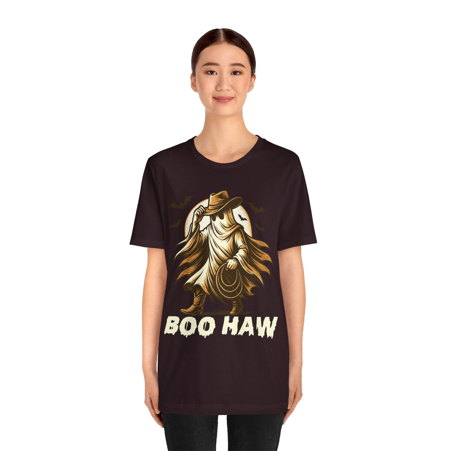 Boo Haw Shirt Ghost Cowboy Western Halloween Tee, Funny Rodeo Spirit Fall Outfit