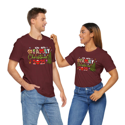 We Are Family Christmas Shirt – Matching Holiday Tee with Christmas Tree Lights