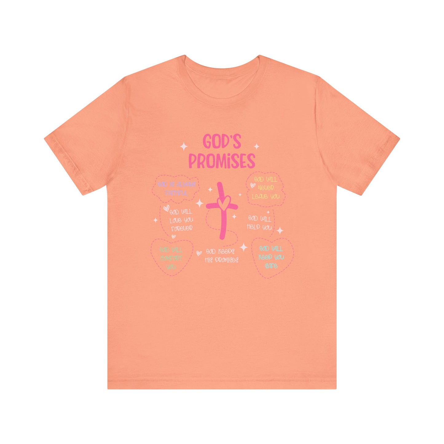 God’s Promise Shirt – Christian Rainbow Cross Bible Verse Faith Scripture Tee