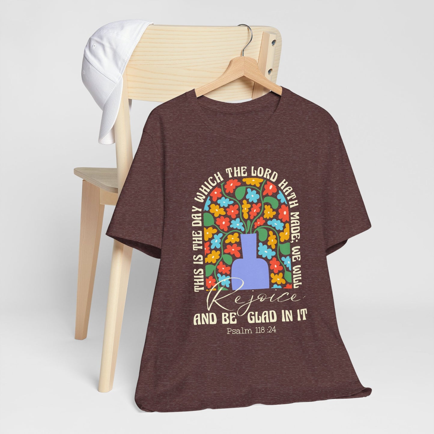 Rejoice and Be Glad In It Shirt – Boho Floral Christian Psalm 118:24 Faith Tee