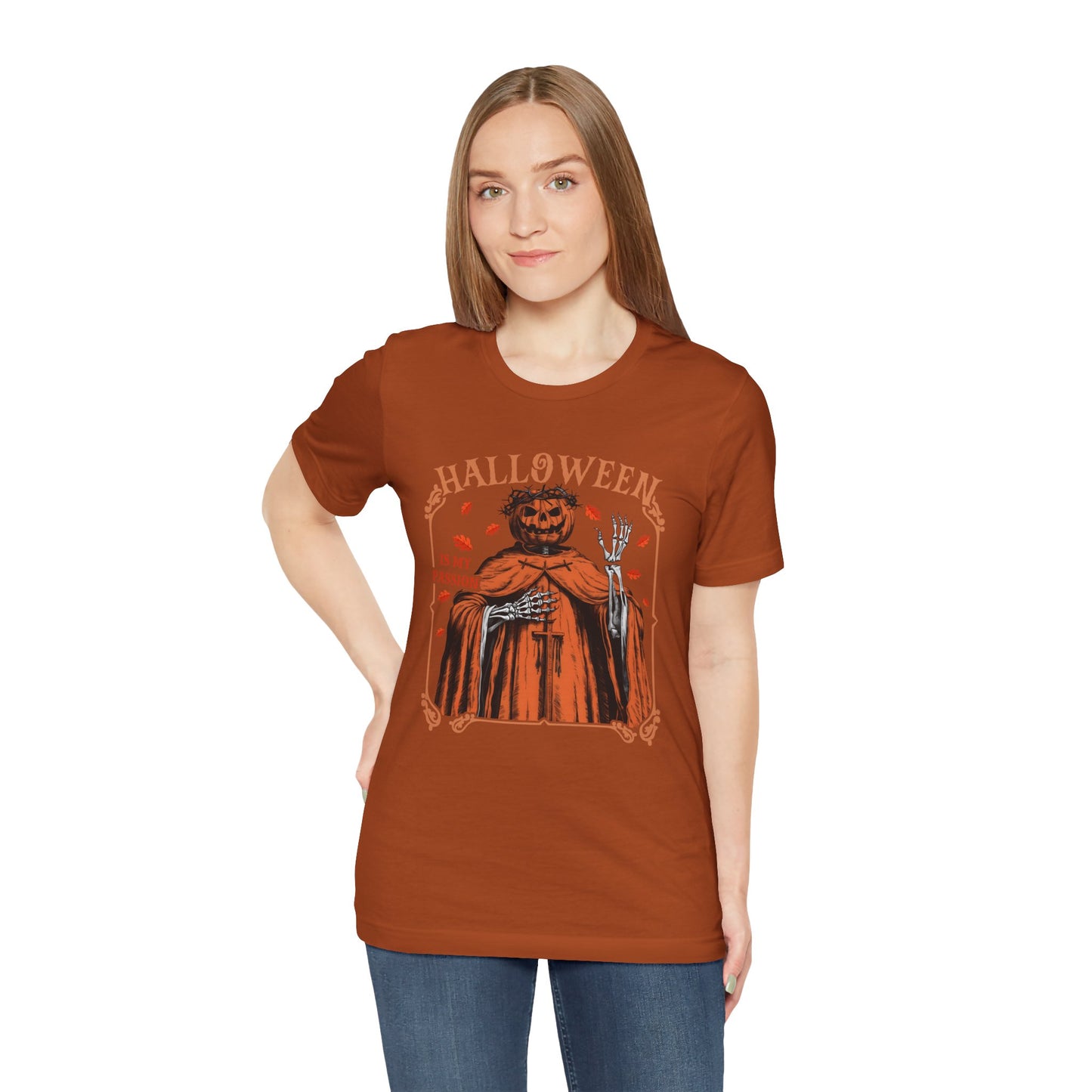 Halloween Is My Passion Jesus Cross Christian Jack O Lantern T-Shirt