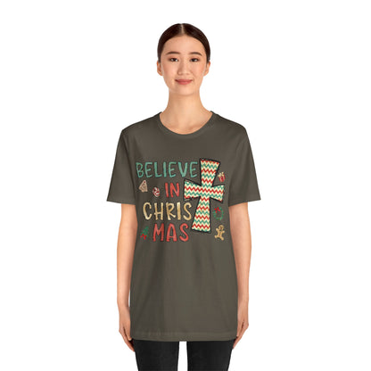 Believe in Christ-Mas Shirt – Retro Christian Jesus Vintage Holiday Faith Tee