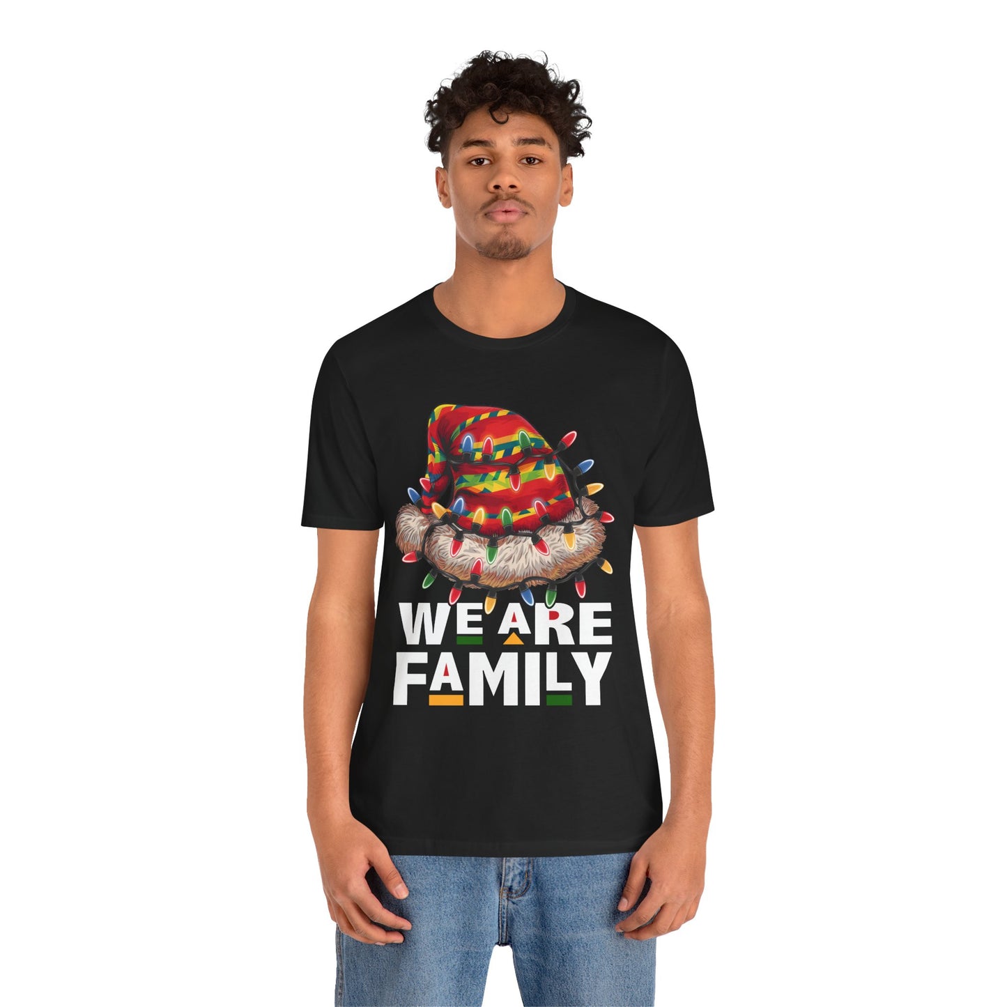 We Are Family Black Christmas Shirt – Afrocentric Matching Holiday Melanin Tee