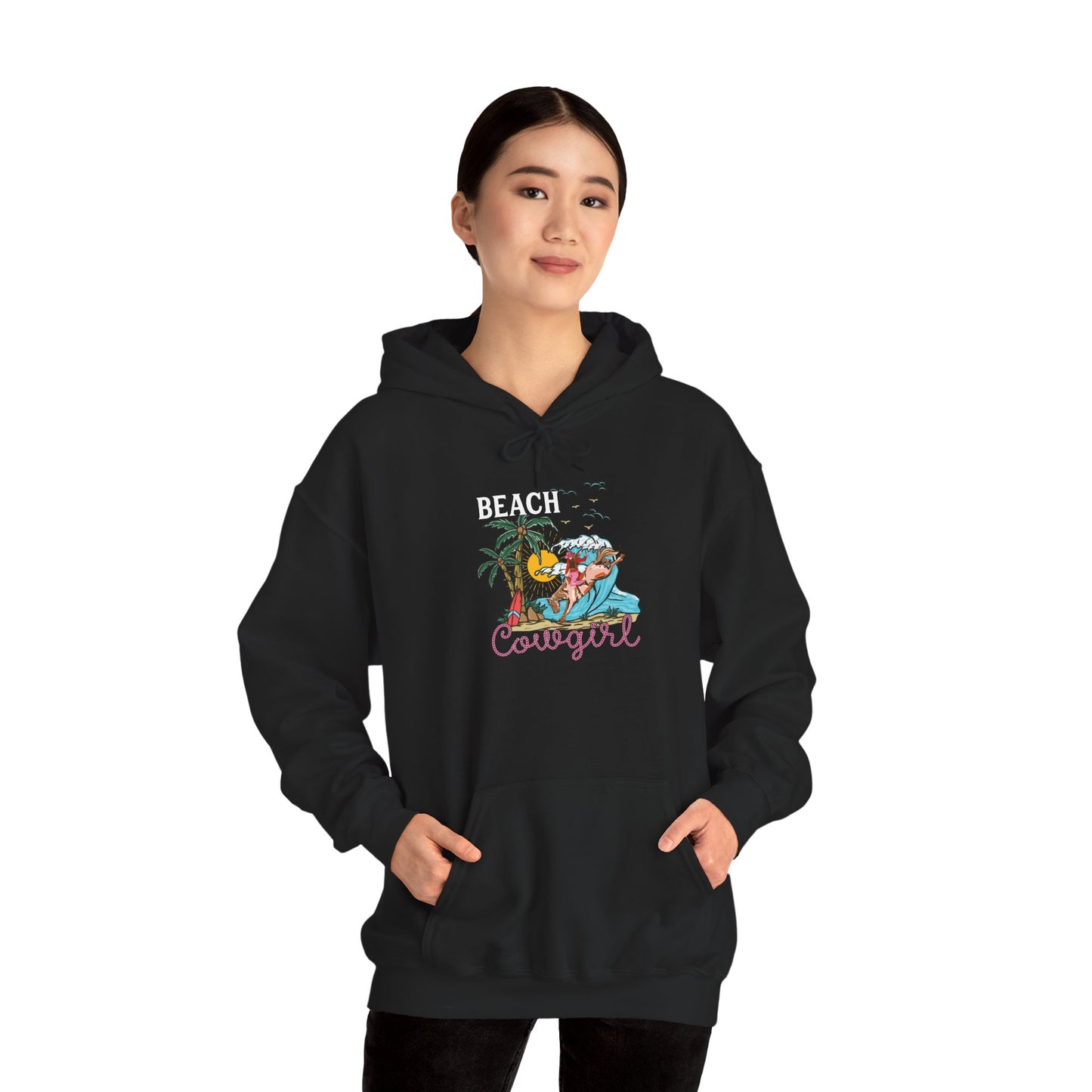 Beach Cowgirl Hoodie – Tropical Palm Tree Western Rodeo Texas Pullover