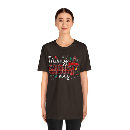Merry Christmas Cross Shirt – Christian Buffalo Plaid Family Pajama Tee