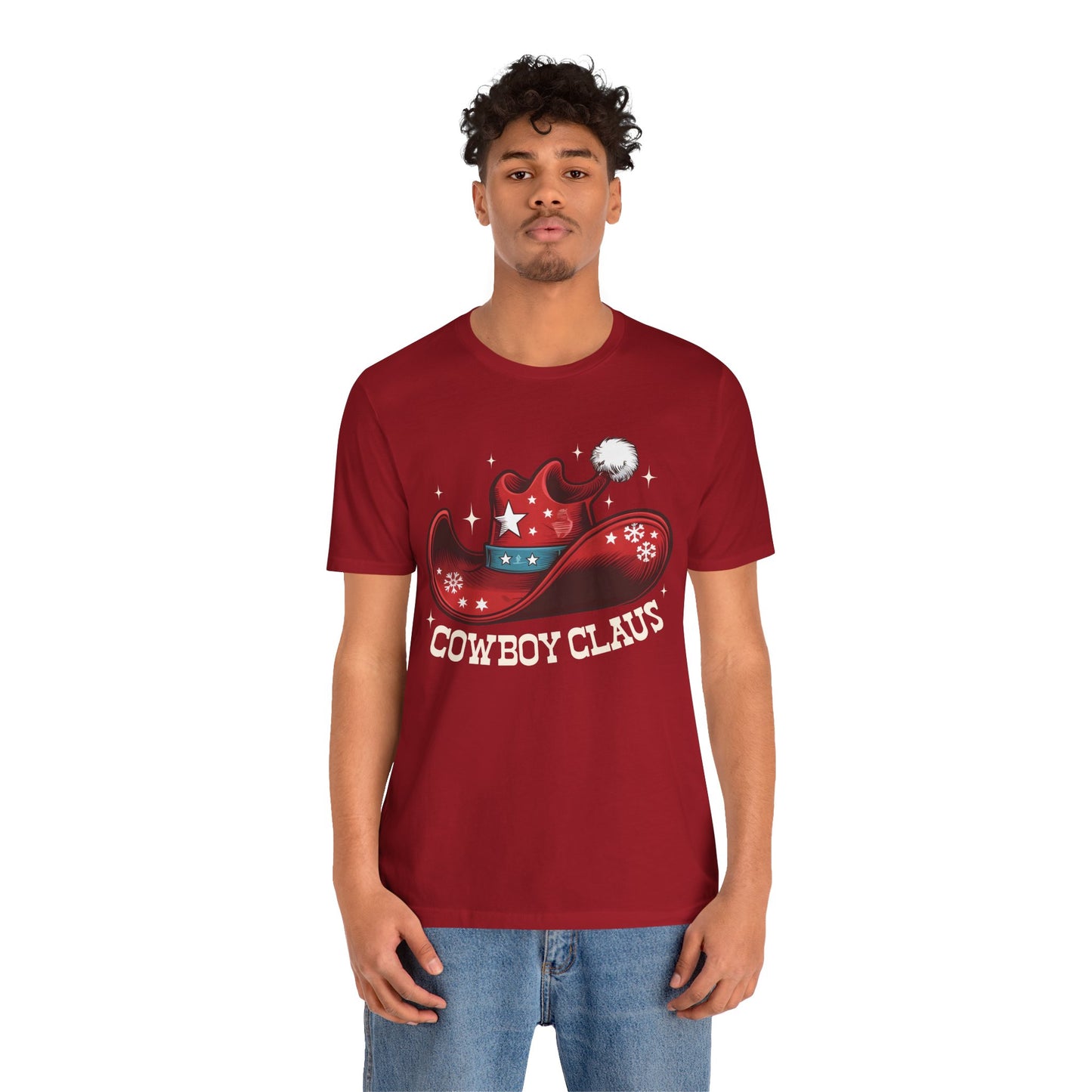 Cowboy Claus Christmas Shirt – Western Santa Hat Funny Cowboy Holiday Tee