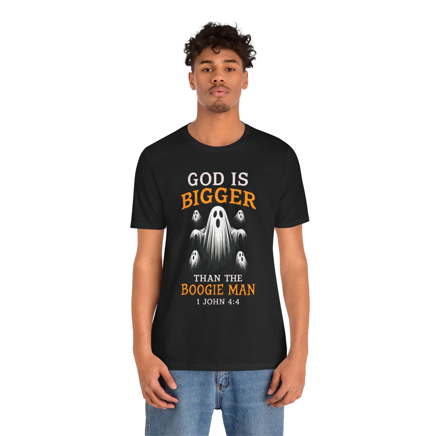 God Is Bigger Than the Boogie Man Shirt – Christian Ghost Halloween Faith Tee