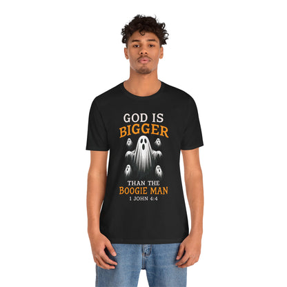 God Is Bigger Than the Boogie Man Shirt – Christian Ghost Halloween Faith Tee