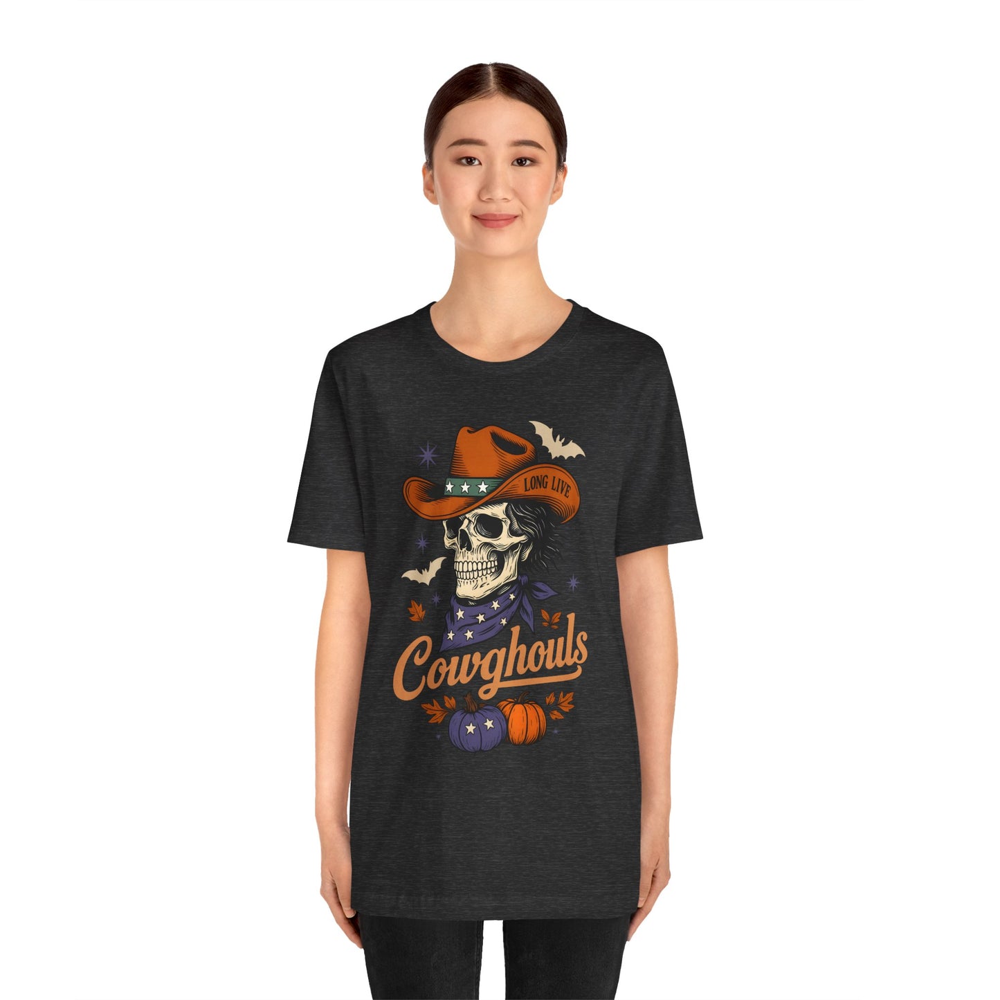 Cowghouls Shirt – Long Live Halloween Skeleton Cowboy Western Ghost Tee