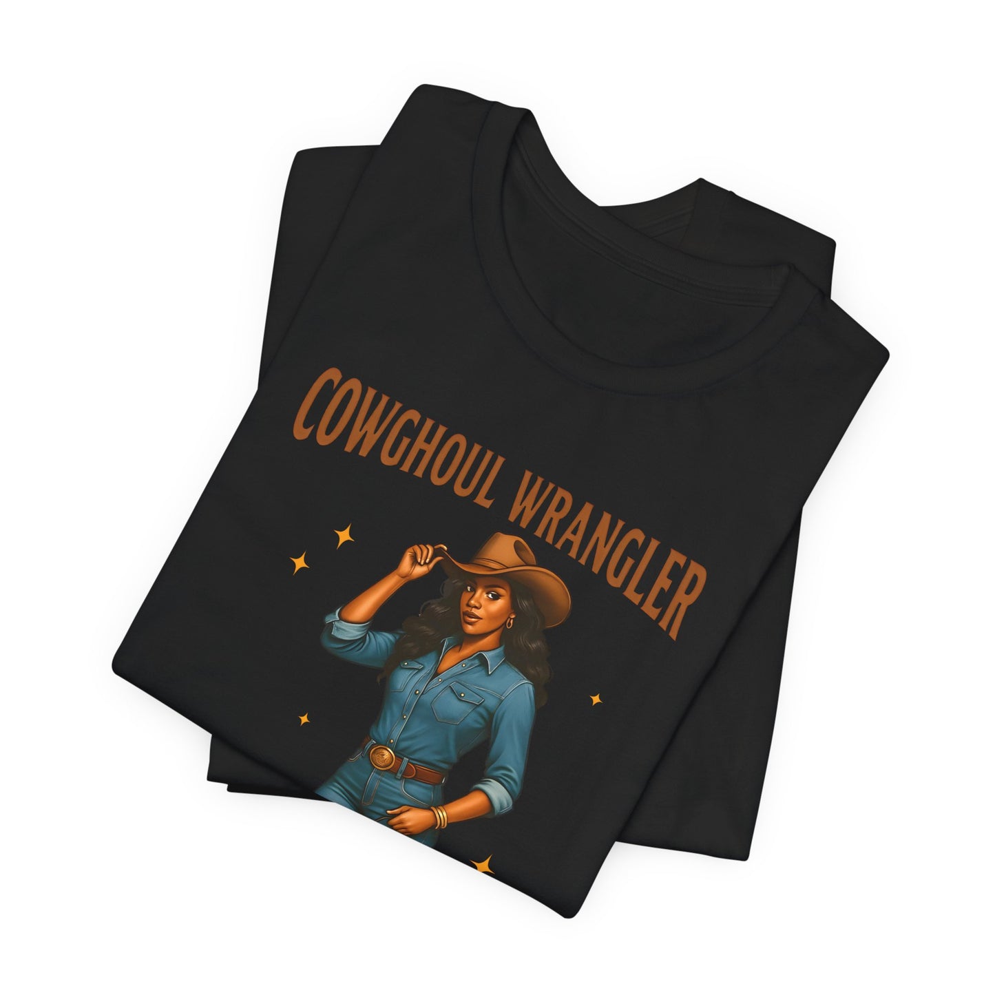 Cowghoul Wrangler Shirt Western Cowgirl Cowboy Ghost Halloween Tee, Spooky Rodeo Fall Outfit