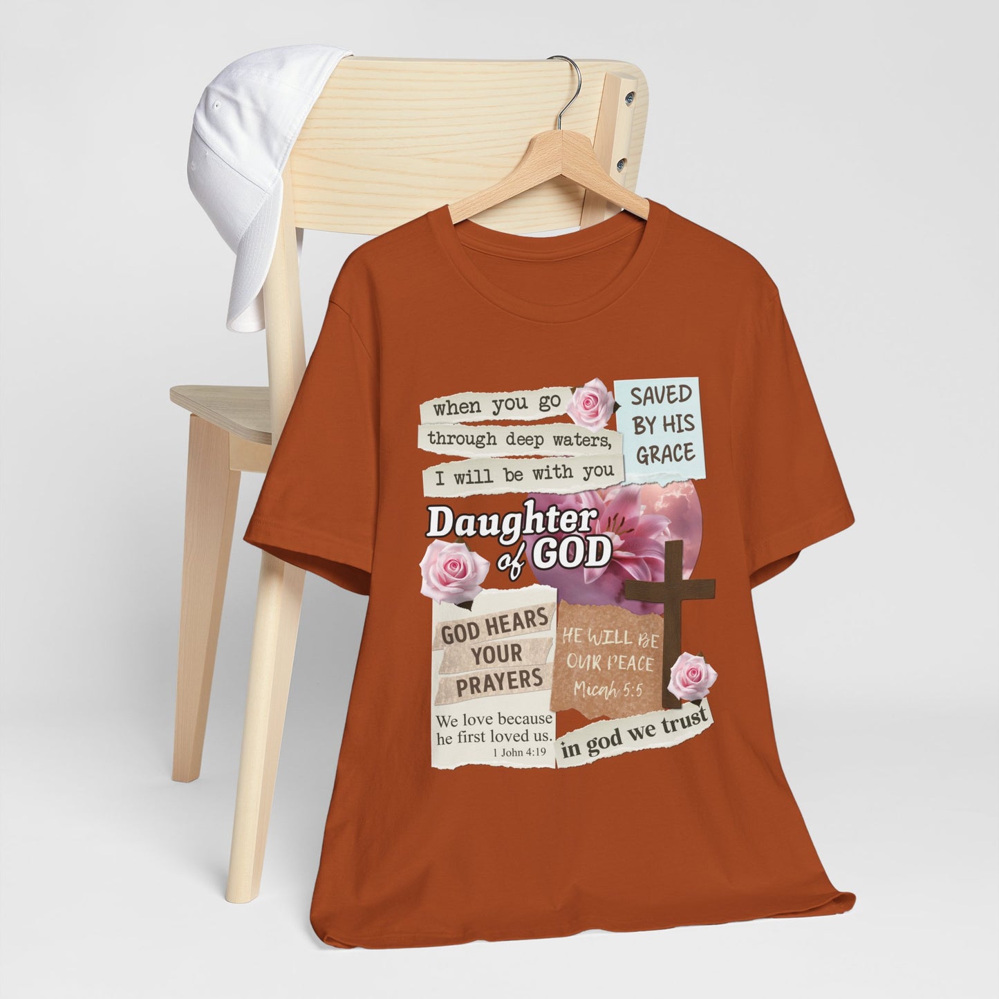 Daughter of God Shirt – Christian Floral Bible Verse Encouraging Faith Tee for Women