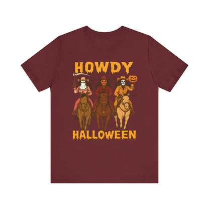 Howdy Halloween Shirt – Spooky Western Skeleton Cowboy Riders Tee, Funny Rodeo Fall Outfit