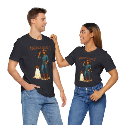 Cowghoul Wrangler Shirt Western Cowgirl Cowboy Ghost Halloween Tee, Spooky Rodeo Fall Outfit