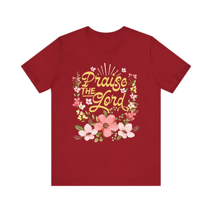 Praise the Lord Shirt – Christian Worship Groovy Retro Daisy Floral Faith Tee