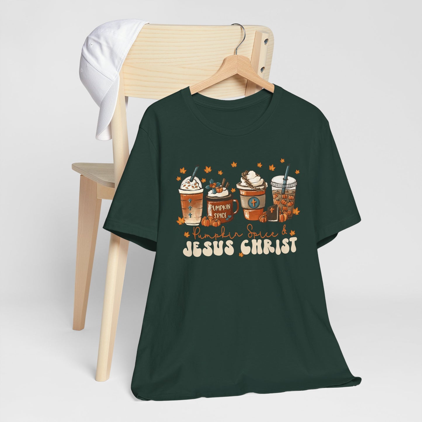 Coffee Pumpkin Spice & Jesus Christ Shirt – Christian Fall Latte Thanksgiving Tee