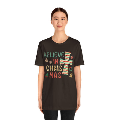 Believe in Christ-Mas Shirt – Retro Christian Jesus Vintage Holiday Faith Tee