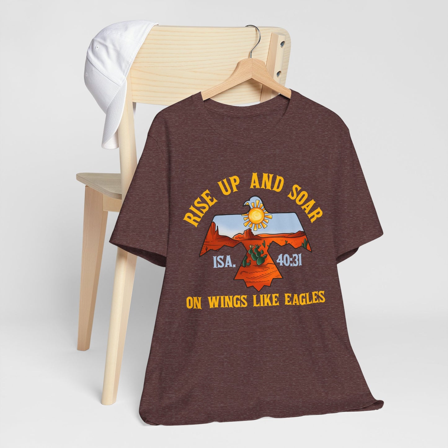 Rise Up and Soar on Eagles Wings Shirt – Isaiah 40:31 Christian Faith Graphic Tee