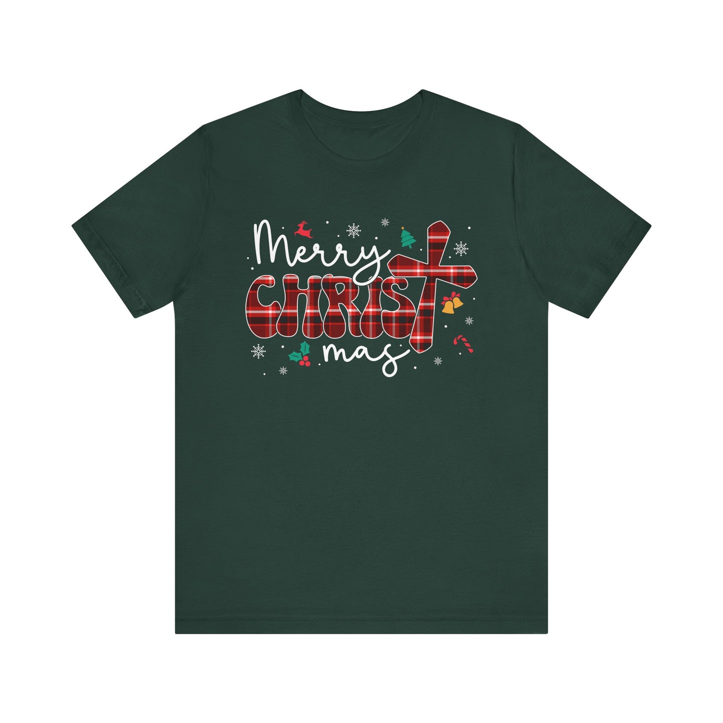 Merry Christmas Cross Shirt – Christian Buffalo Plaid Family Pajama Tee