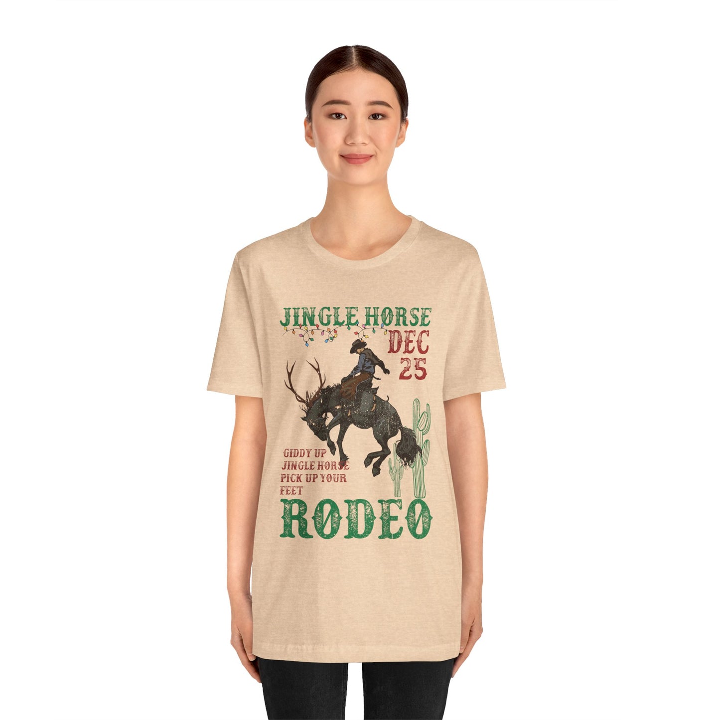 Giddy Up Jingle Horse Shirt – Western Rodeo Howdy Christmas Holiday Tee