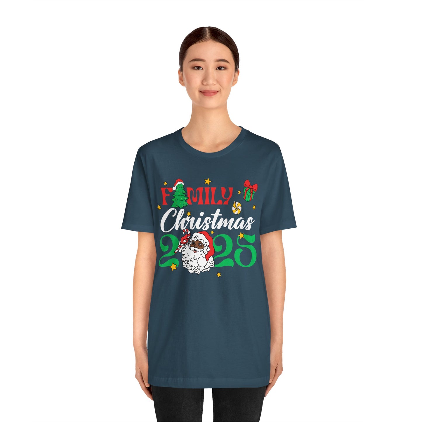 Family Christmas 2025 Shirt – Black Santa Afrocentric Matching Holiday Tee