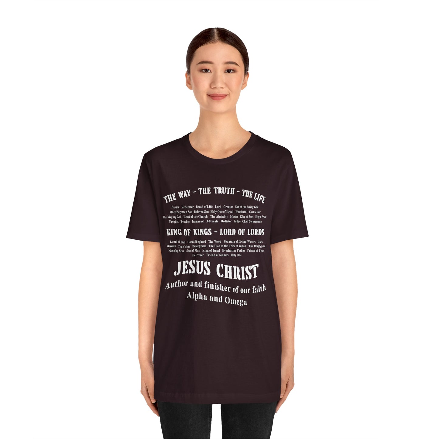 Names of God Shirt – The Way The Truth The Life Christian Scripture Faith Tee
