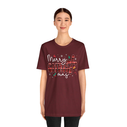 Merry Christmas Cross Shirt – Christian Buffalo Plaid Family Pajama Tee