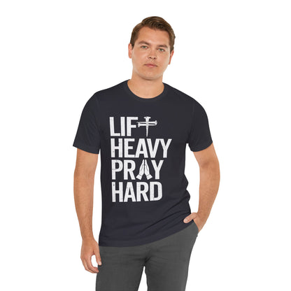 Lift Heavy Pray Hard Cross Nails Trendy Christ Gym Vintage T-Shirt