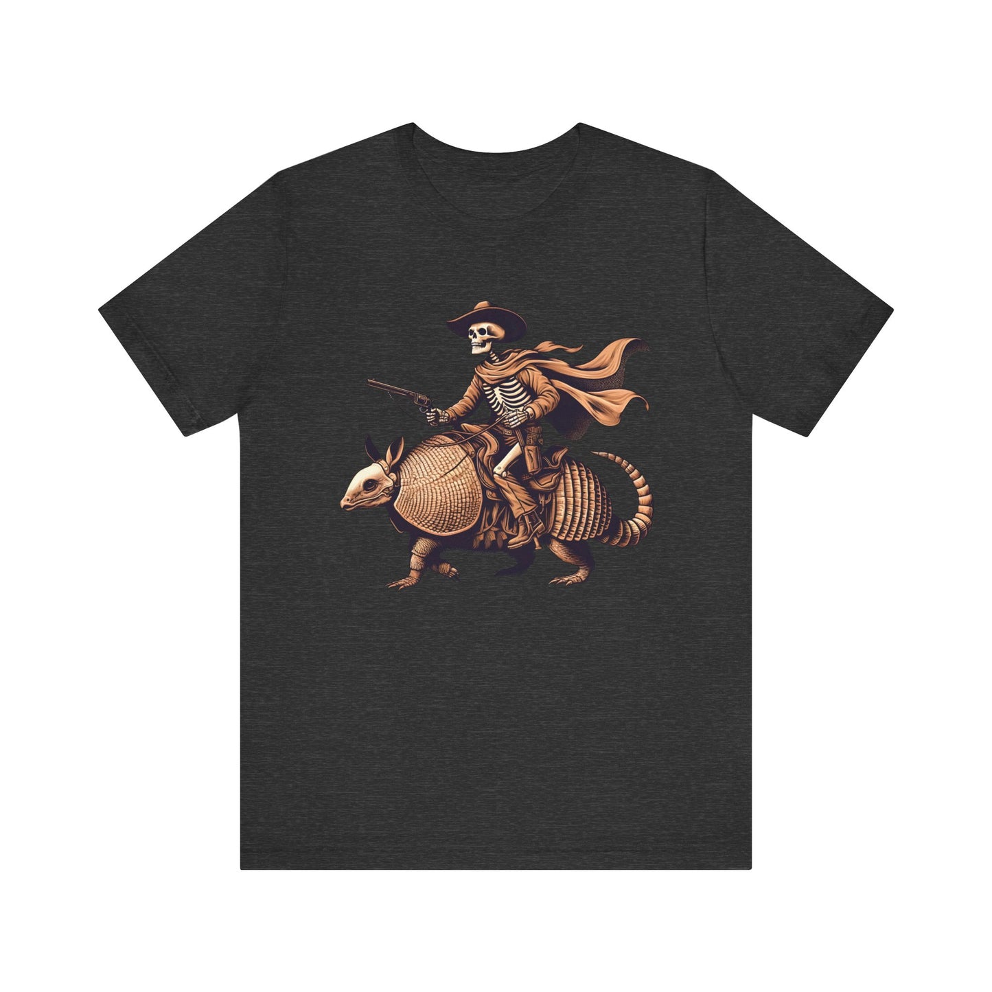 Cowboy Skeleton Riding Armadillo Shirt – Howdy Western Texas Rodeo Tee