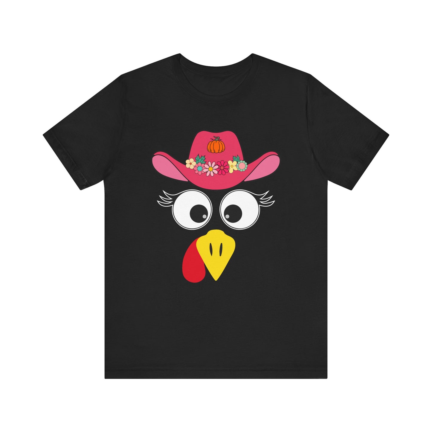 Thanksgiving Matching Couples Shirt Funny Turkey Face Cowboy Cowgirl Tee