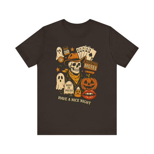 Have A Nice Night Shirt – Spooky Cowboy Skeleton Western Halloween Tee