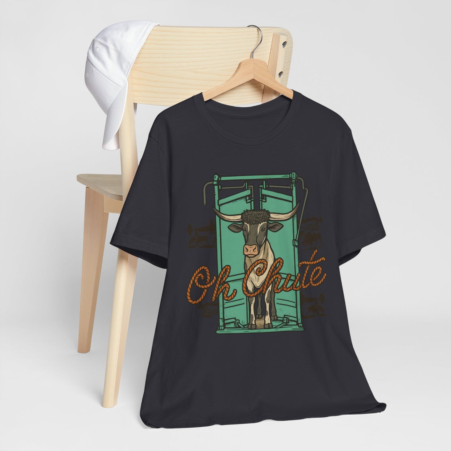 Oh Chute Teal Bull Shirt – Funny Rodeo Western Bucking Cowboy Tee