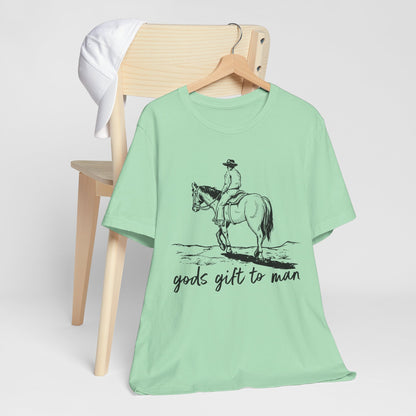 God’s Gift to Man Shirt – Cowboy Howdy Rodeo Christian Western Tee