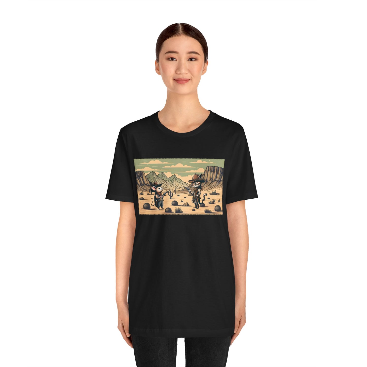 Southern Western Cat & Mouse Shirt – Cowboy Meowdy Rodeo Fight Tee