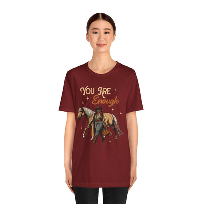 You Are Enough Shirt – Christian Bible Black Cowgirl Western Texas Tee