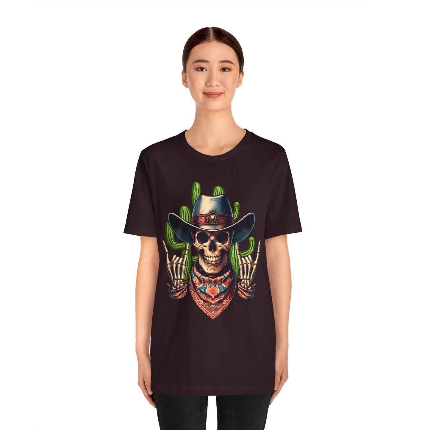 Skeleton Cowboy Howdy Shirt – Rock Hand Skull Western Rodeo Texas Tee