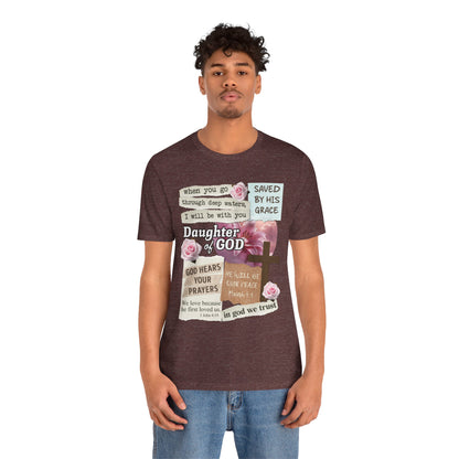 Daughter of God Shirt – Christian Floral Bible Verse Encouraging Faith Tee for Women