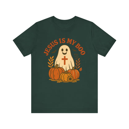 Jesus Is My Boo Shirt – Cute Christian Ghost Pumpkin Halloween Faith Tee