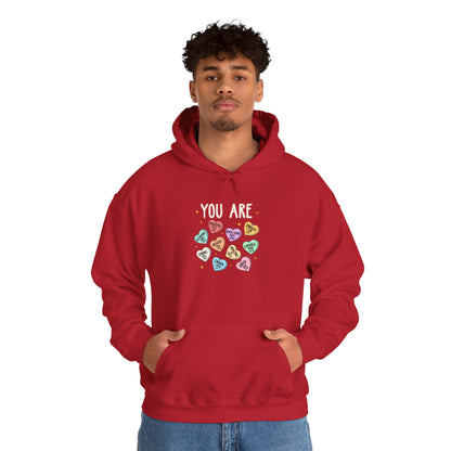 You Are Christian Hoodie – Bible Verse Conversation Heart Faith Pullover
