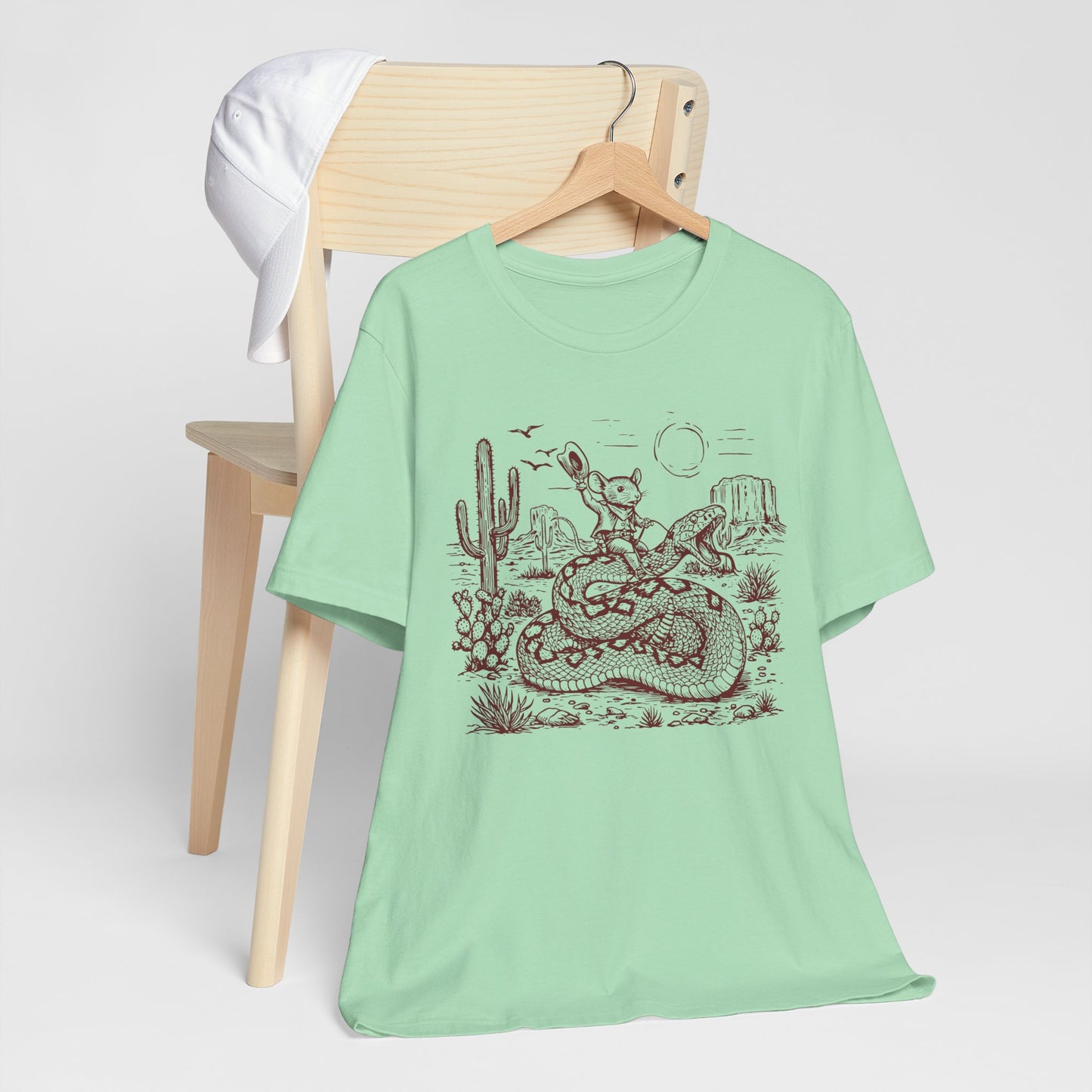 Cowboy Mouse Riding Rattlesnake Shirt – Funny Wild West Rodeo Tee