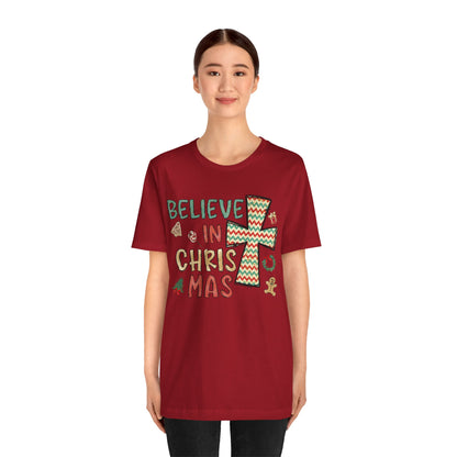 Believe in Christ-Mas Shirt – Retro Christian Jesus Vintage Holiday Faith Tee