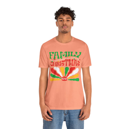Family Christmas 2025 Shirt – Retro Groovy Matching Holiday Sunburst Tee