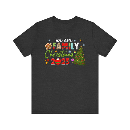 We Are Family Christmas Shirt – Matching Holiday Tee with Christmas Tree Lights