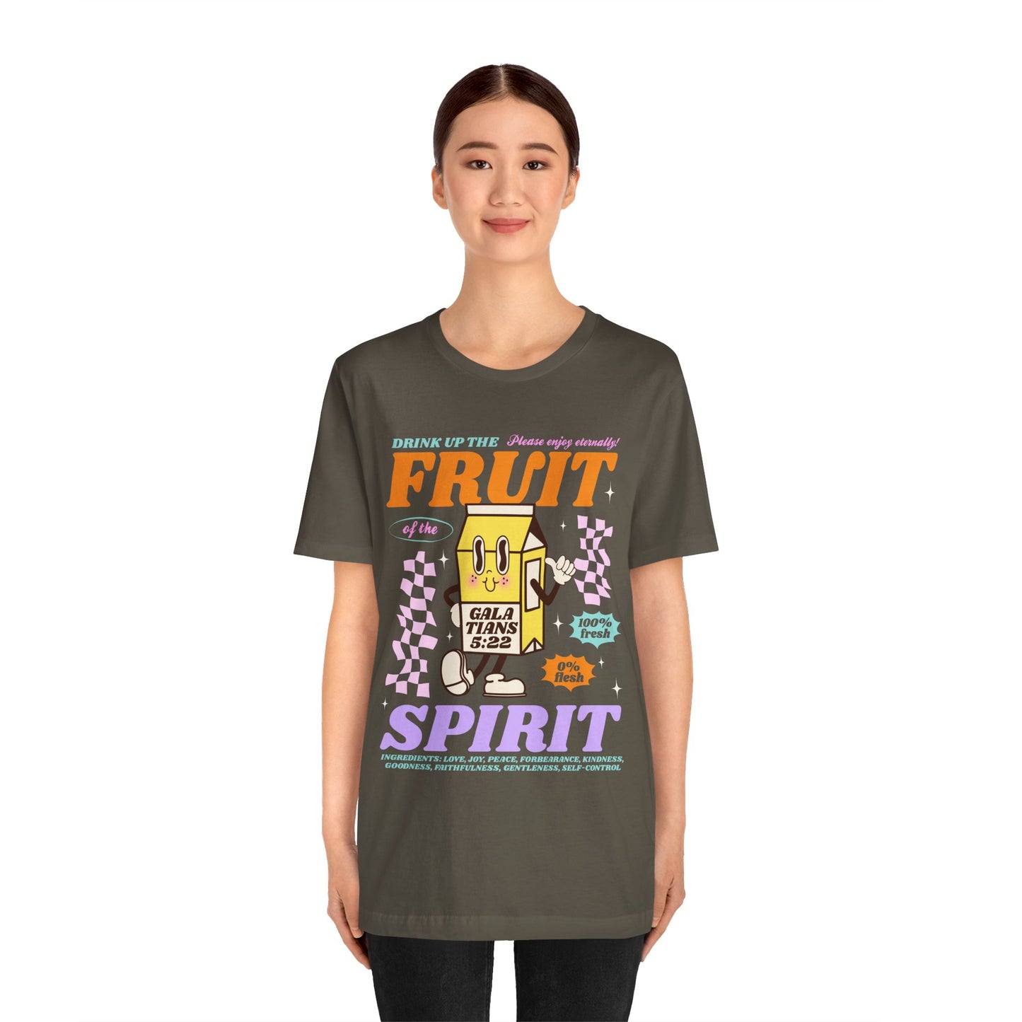 Christian Fruit Shirt – Drink Up Milk Bottle Faith Graphic Tee