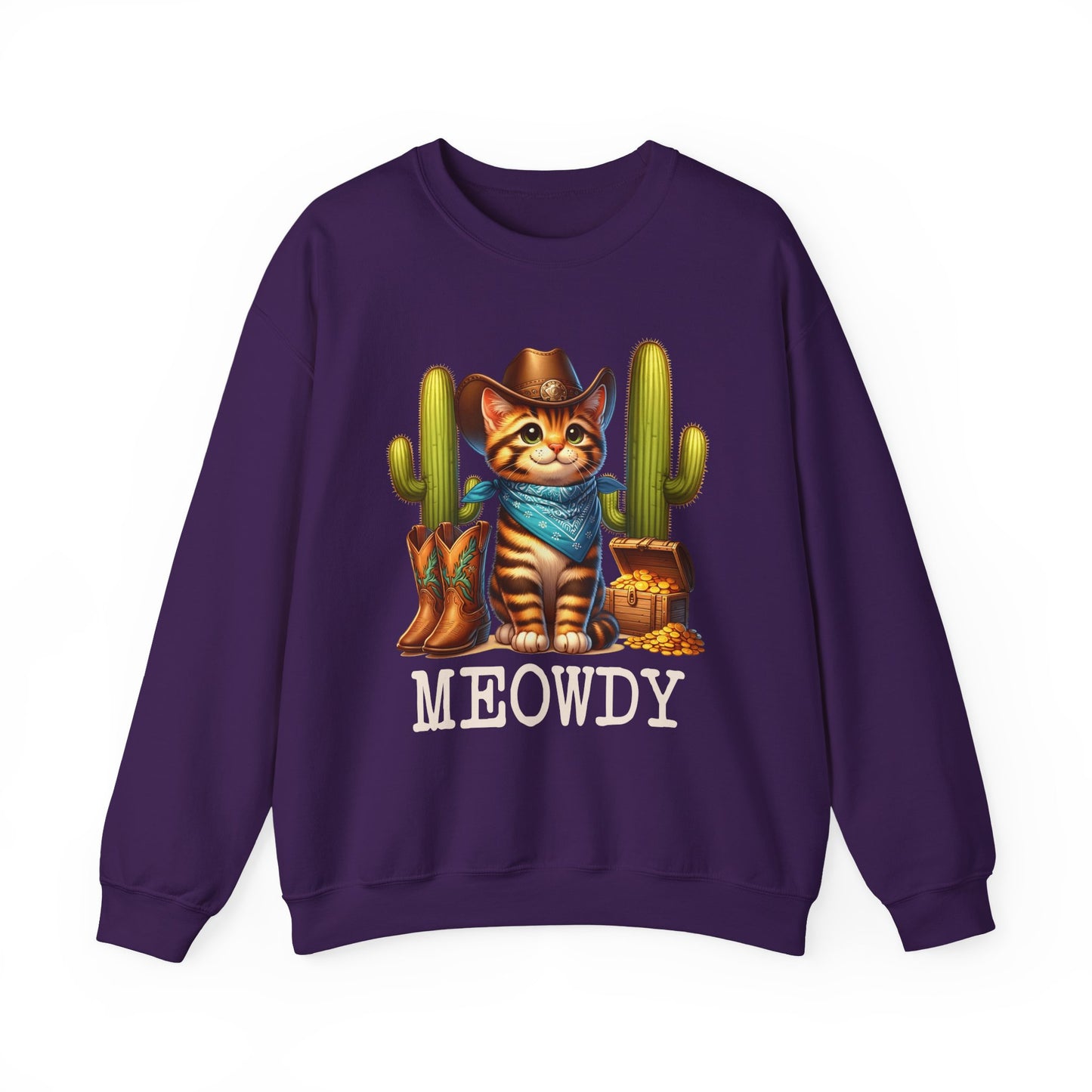Meowdy Cowboy Cat Sweatshirt – Western Howdy Southern Country Cactus Pullover