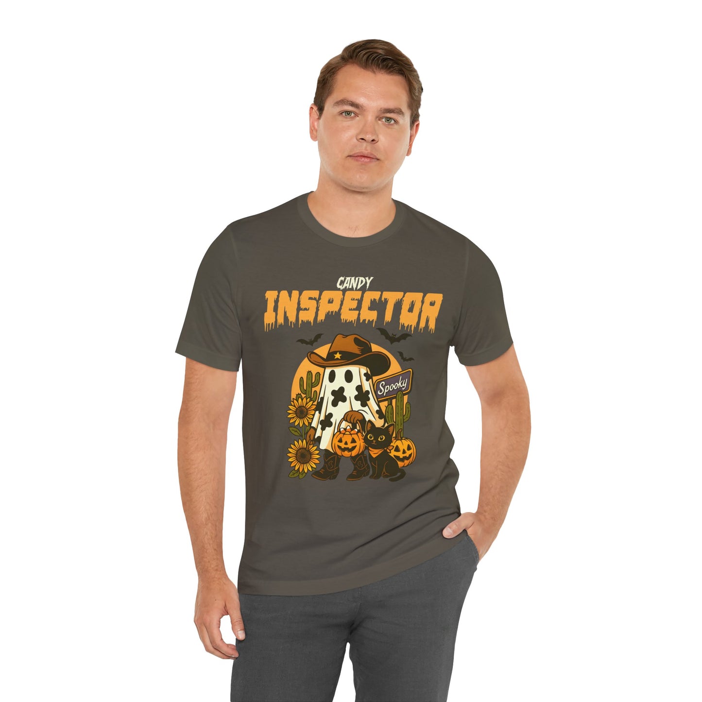 Candy Inspector Shirt – Western Ghost Cowboy Halloween Trick-or-Treat Tee