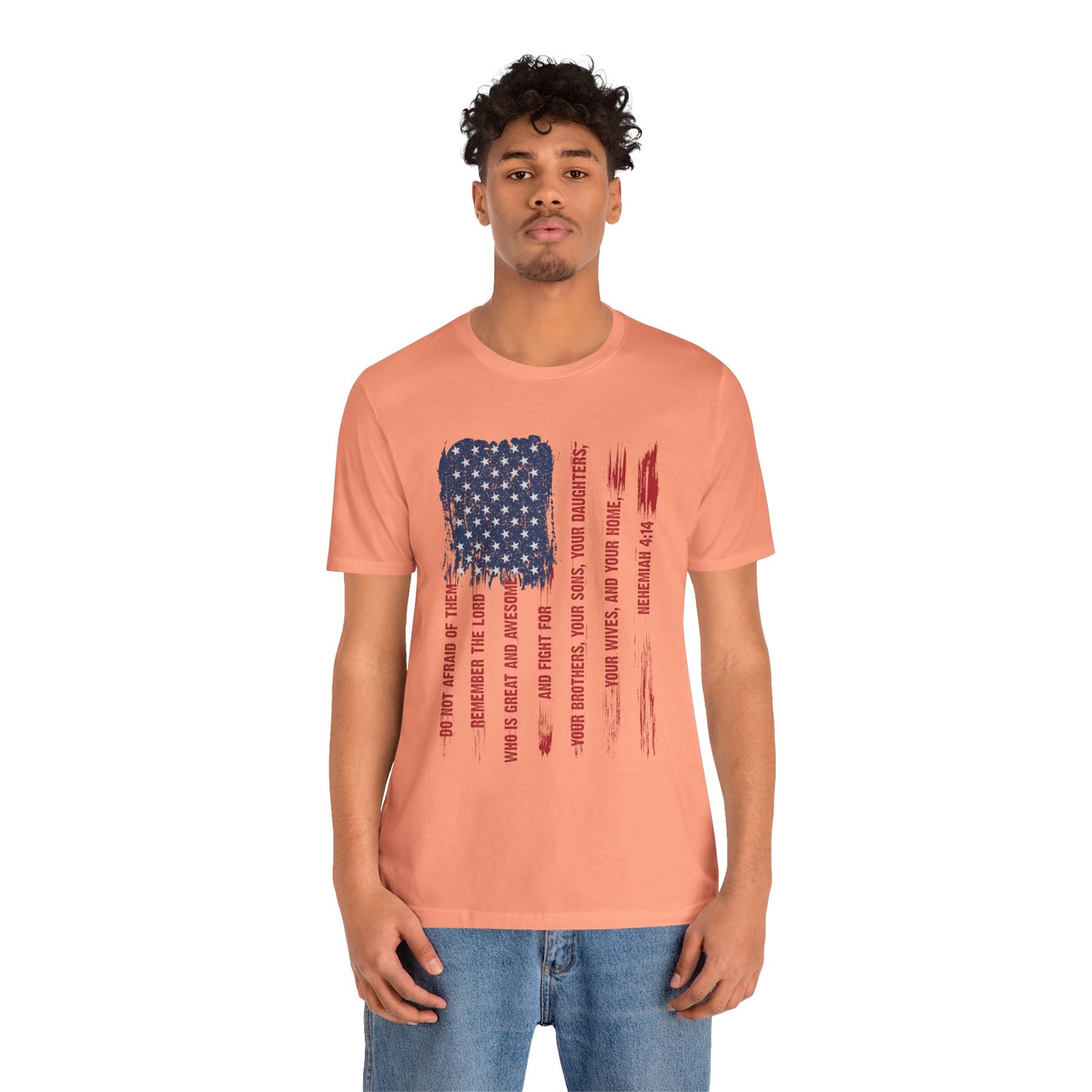 Legacy Dads Shirt – USA Flag Nehemiah 4:14 Christian Men’s Faith Tee